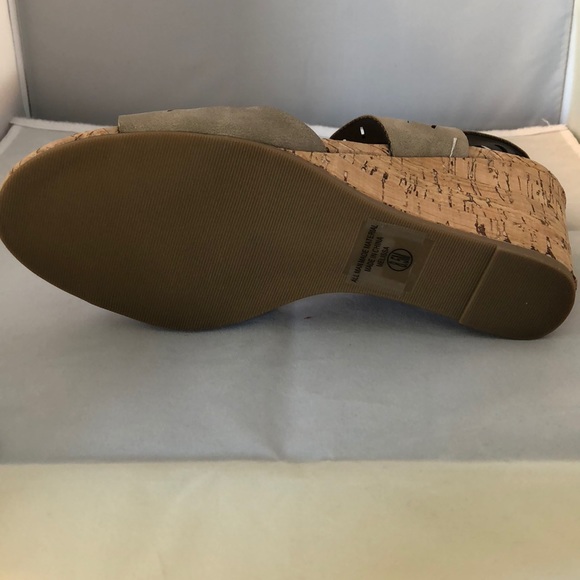 “y not” cork wedge sandals size 8.5 M NIP tan new boho festival - Picture 7 of 8